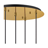 Carrie 5 Light E27 Round Pendant Light 45cm - Antique Gold