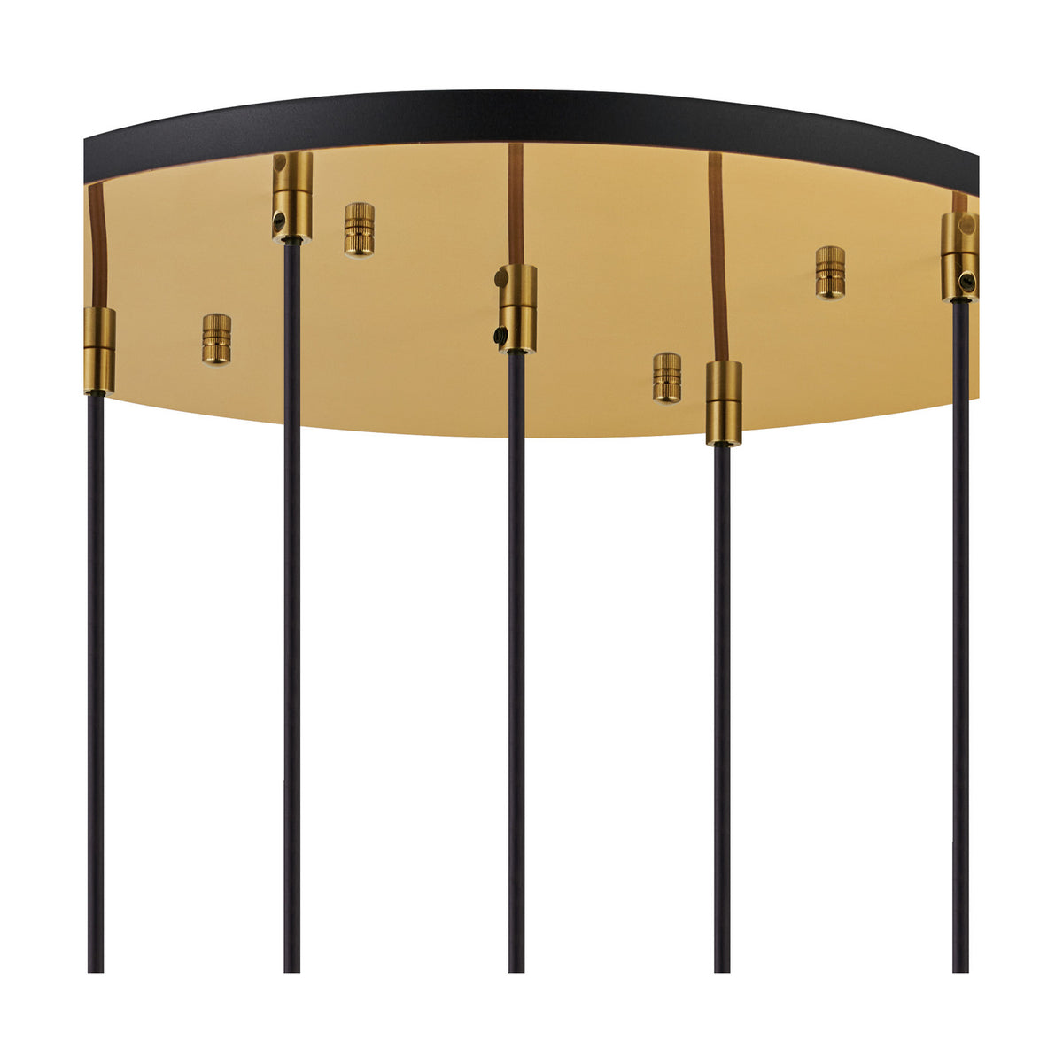 Carrie 5 Light E27 Round Pendant Light 45cm - Antique Gold