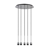 Carrie 5 Light E27 Round Pendant Light 45cm - Polished Chrome