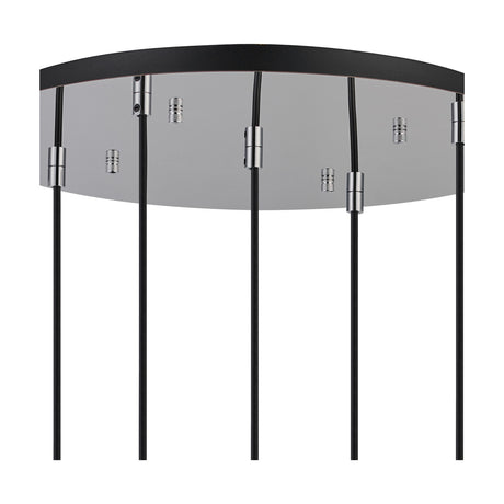 Carrie 5 Light E27 Round Pendant Light 45cm - Polished Chrome