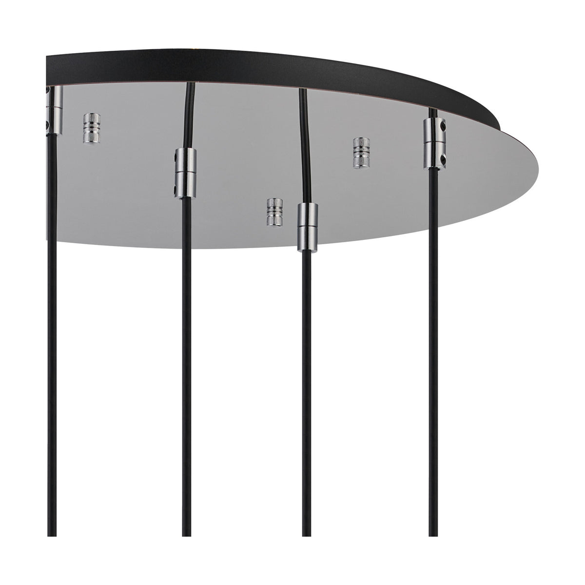 Carrie 5 Light E27 Round Pendant Light 45cm - Polished Chrome