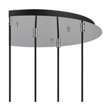 Carrie 5 Light E27 Round Pendant Light 45cm - Polished Chrome