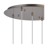Carrie 5 Light E27 Round Pendant Light 45cm - Satin Nickel