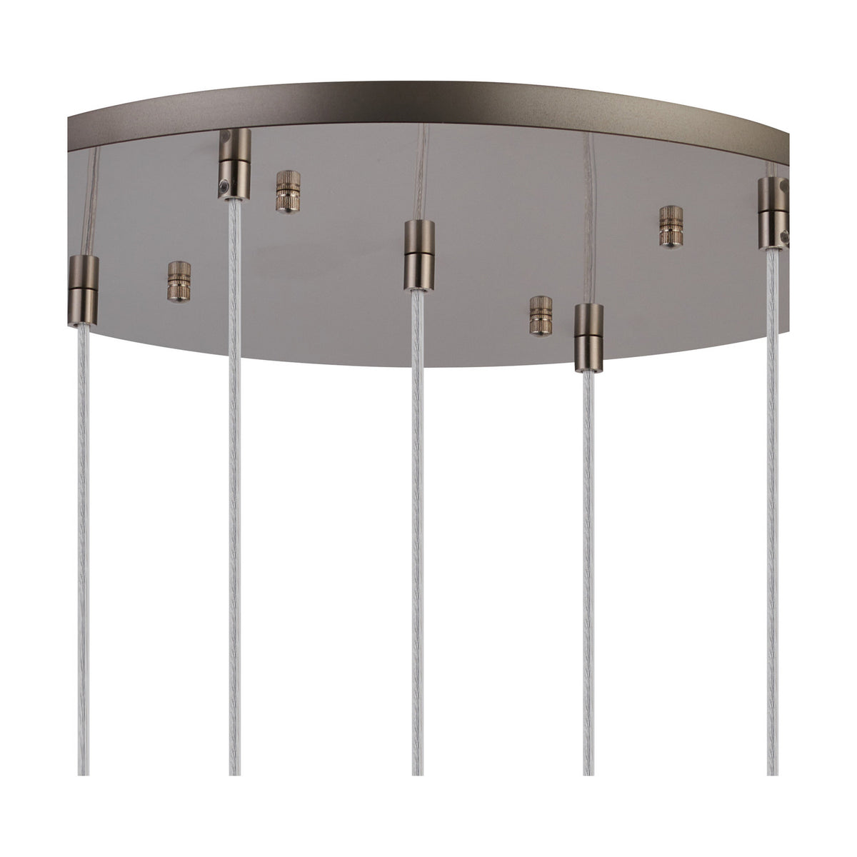 Carrie 5 Light E27 Round Pendant Light 45cm - Satin Nickel