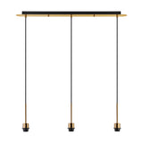 Carrie 3 Light E27 Linear Pendant Light 85cm Drop - Antique Gold