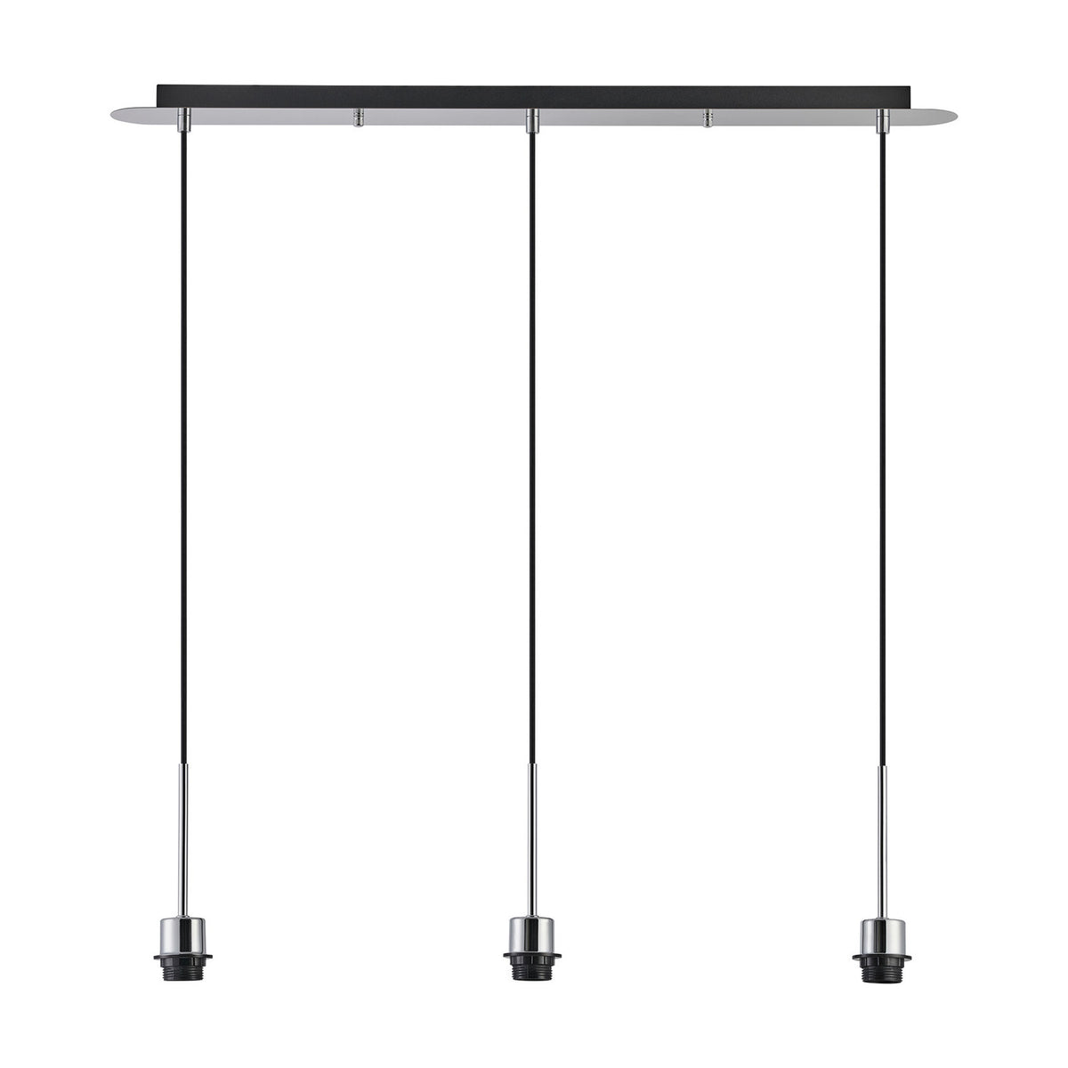 Carrie 3 Light Linear Pendant Light 85cm Drop - Polished Chrome