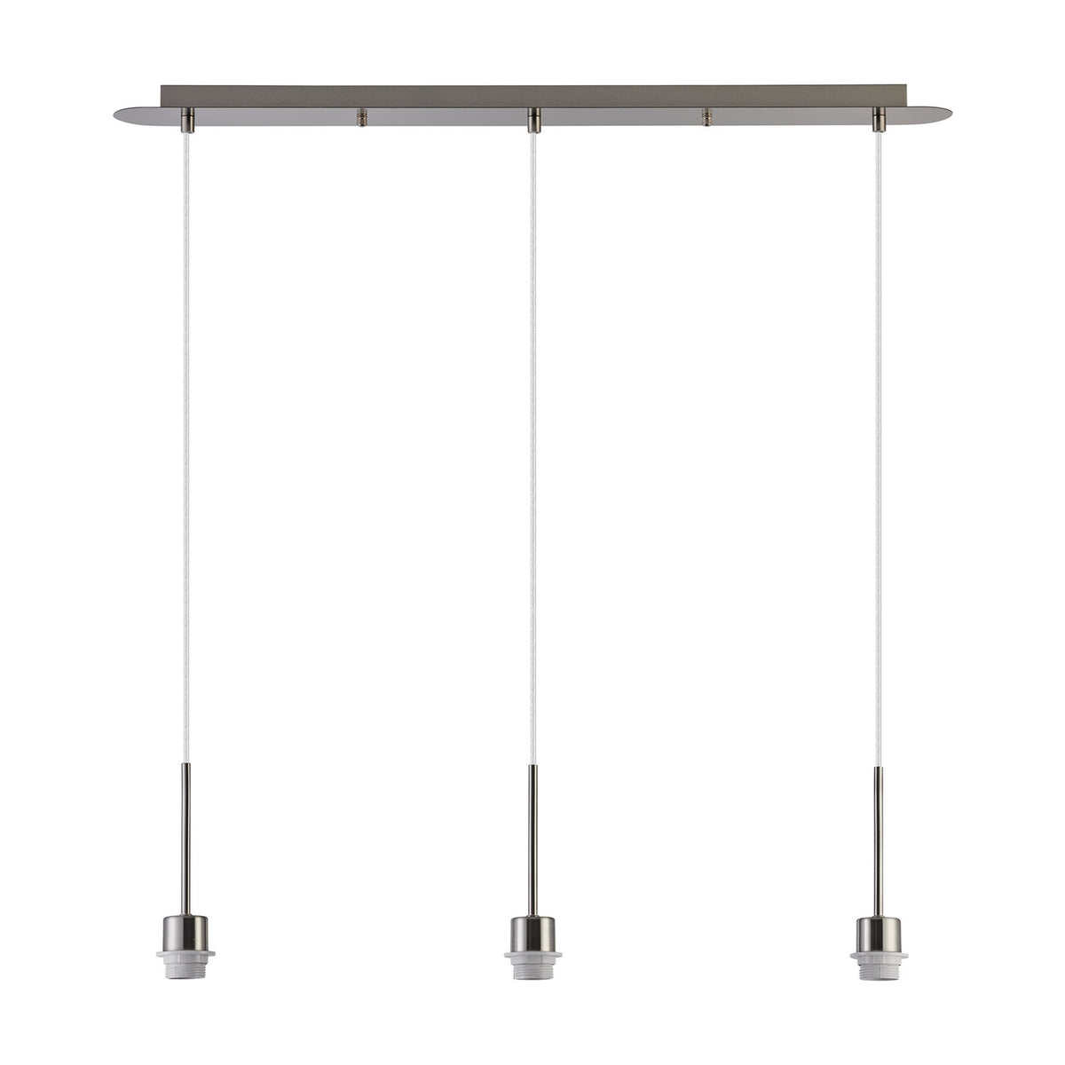 Carrie 3 Light E27 Linear Pendant Light 85cm Drop - Satin Nickel