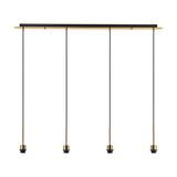 Carrie 4 Light E27 Linear Pendant Light 1.2m Drop - Antique Gold