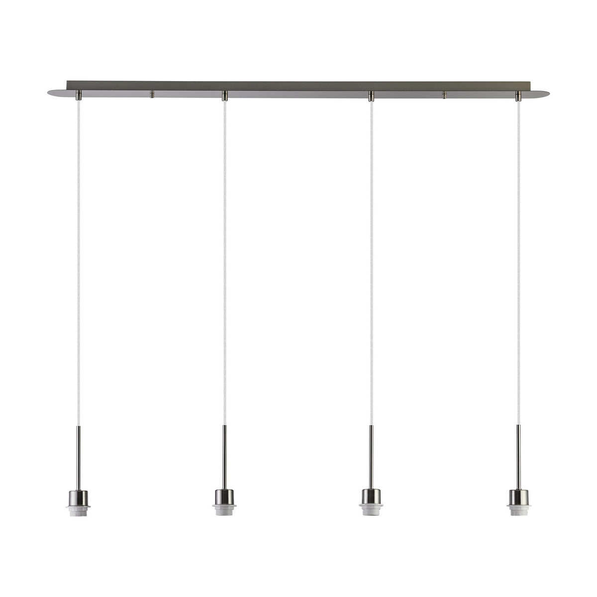 Carrie 4 Light E27 Linear Pendant Light 1.2m Drop - Satin Nickel