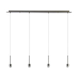 Carrie 4 Light E27 Linear Pendant Light 1.2m Drop - Satin Nickel