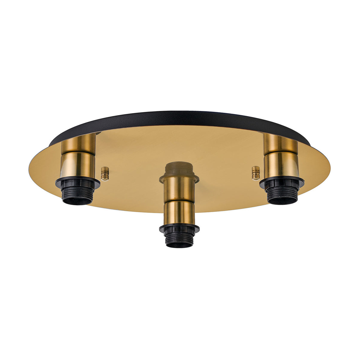 Carrie 3 Light E27 Flush Ceiling Light 40cm - Antique Gold
