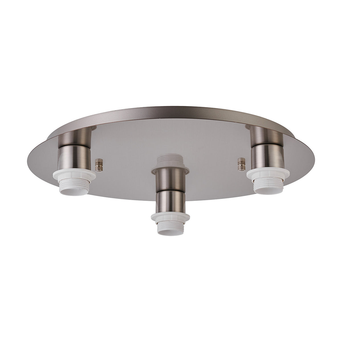 Carrie 3 Light E27 Flush Ceiling Light 40cm - Satin Nickel