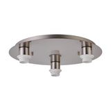 Carrie 3 Light E27 Flush Ceiling Light 40cm - Satin Nickel
