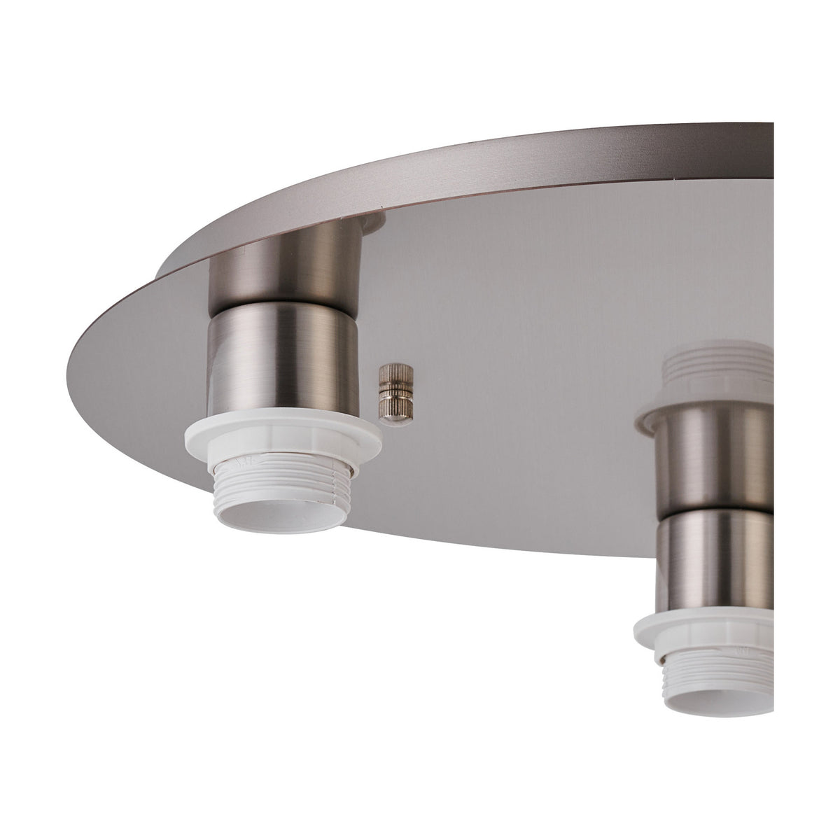Carrie 3 Light E27 Flush Ceiling Light 40cm - Satin Nickel