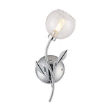 Elm G9 Right Glass Wall Light 19cm - Polished Chrome