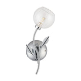 Elm G9 Right Glass Wall Light 19cm - Polished Chrome