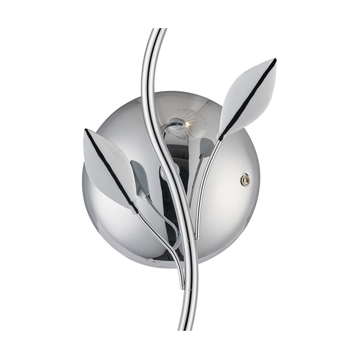 Elm G9 Right Glass Wall Light 19cm - Polished Chrome