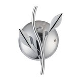 Elm G9 Right Glass Wall Light 19cm - Polished Chrome