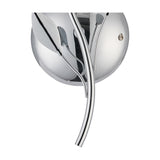 Elm G9 Right Glass Wall Light 19cm - Polished Chrome