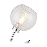 Elm G9 Right Glass Wall Light 19cm - Polished Chrome