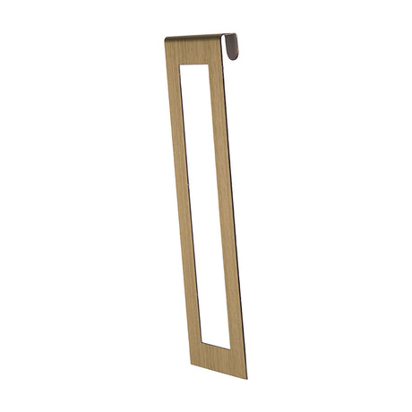 Sigma Lamp Shade 15cm in antique brass steel, narrow rectangular open frame with a curved top hook, shown against a plain white background.