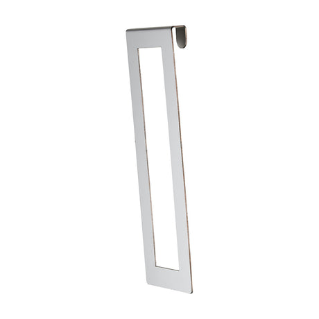 Sigma Lamp Shade 15cm High in chrome, a slim rectangular steel frame with a curved top hook, shown at an angle on a plain white background.