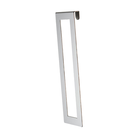 Sigma Lamp Shade accessory in polished chrome, 17cm tall with a slim rectangular open frame and curved top hook, shown at an angle on a plain white background.