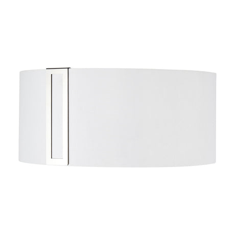 Sigma Lamp Shade 18cm High in white fabric with a slender chrome upright bracket, shown on a plain white background.