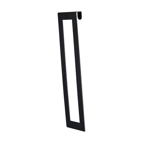 Sigma Lamp Shade 18cm High in satin black steel, a slim rectangular open-frame design with a top hook, shown on a plain white background.