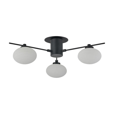 Addie 3 Light G9 Flush Ceiling Light 50cm - Satin Black