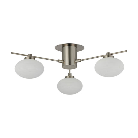 Addie 3 Light G9 Flush Ceiling Light 50cm - Satin Nickel