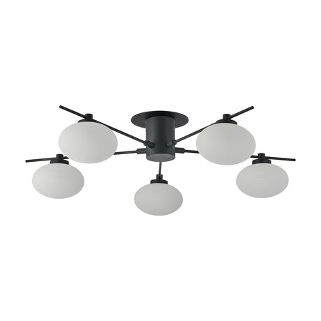 Addie 5 Light G9 Flush Ceiling Light 60cm - Satin Black