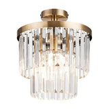 Cosette 3 Light E14 Semi Flush Ceiling Light 30cm - Antique Brass