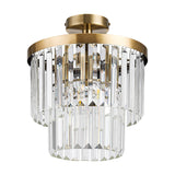 Cosette 3 Light E14 Semi Flush Ceiling Light 30cm - Antique Brass