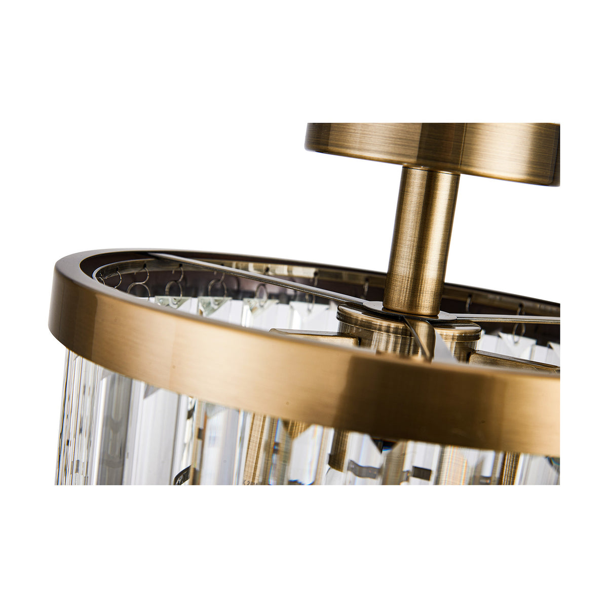 Cosette 3 Light E14 Semi Flush Ceiling Light 30cm - Antique Brass