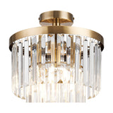 Cosette 3 Light E14 Semi Flush Ceiling Light 30cm - Antique Brass