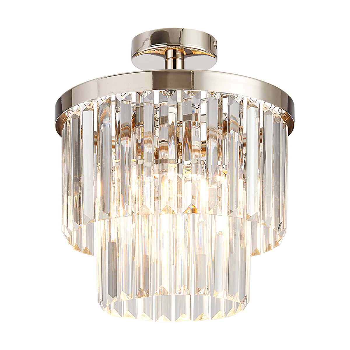 Cosette 3 Light Semi Flush Ceiling Light 30cm - Polished Nickel