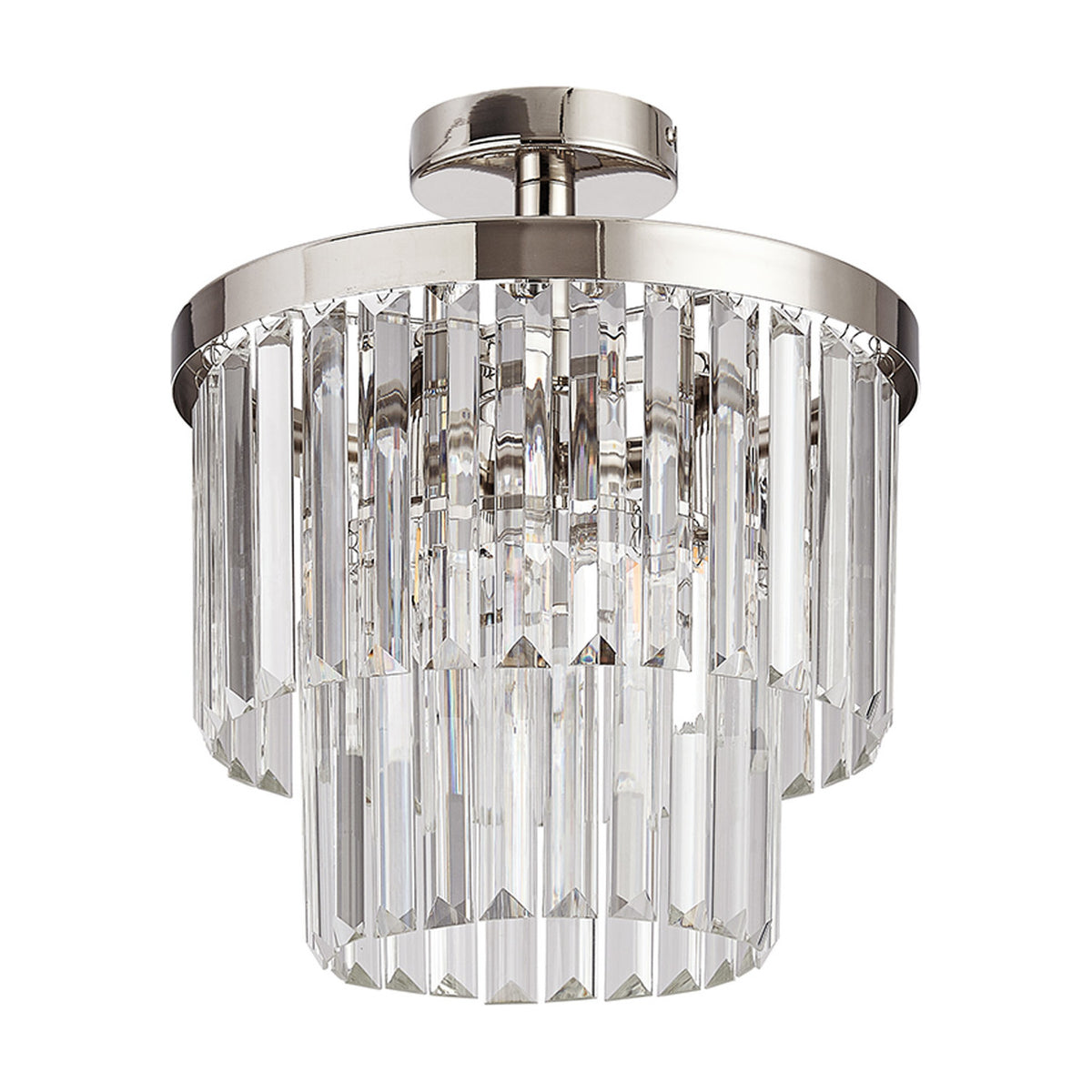 Cosette 3 Light Semi Flush Ceiling Light 30cm - Polished Nickel