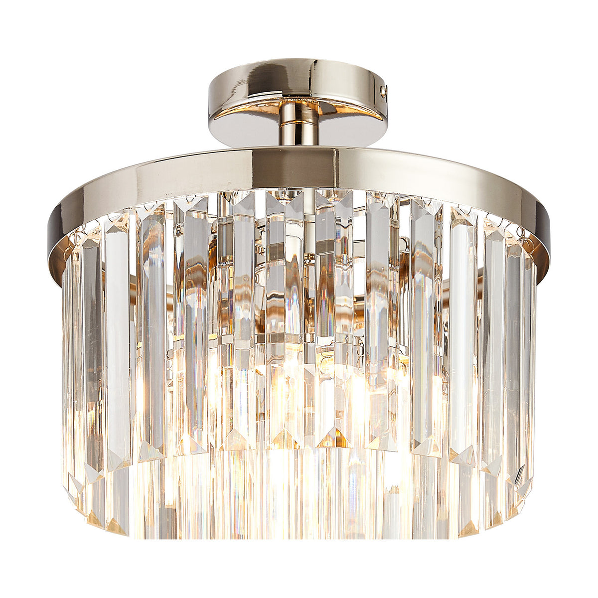 Cosette 3 Light Semi Flush Ceiling Light 30cm - Polished Nickel