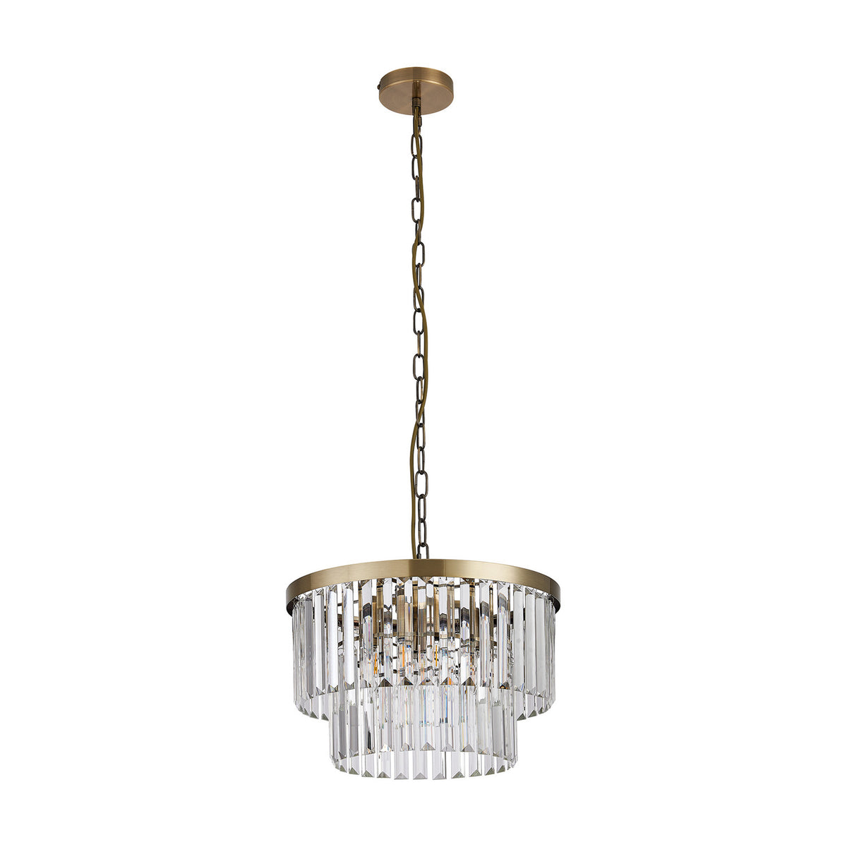 Cosette 4 Light E14 Semi Flush Ceiling Light 40cm - Antique Brass