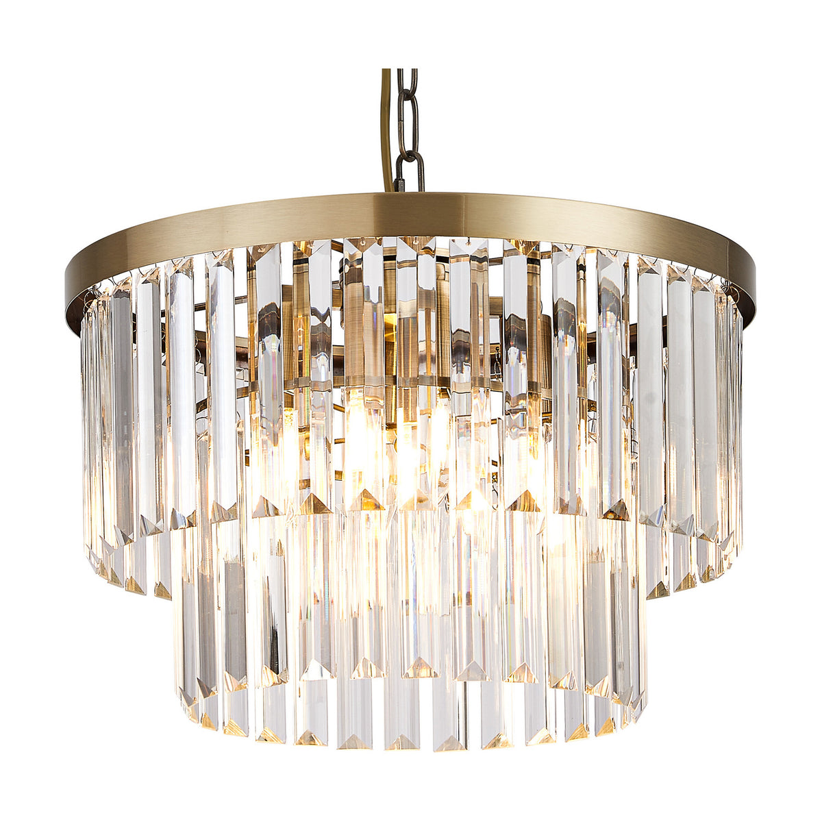 Cosette 4 Light E14 Semi Flush Ceiling Light 40cm - Antique Brass
