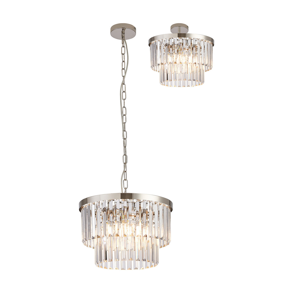 Cosette 4 Light Semi Flush Ceiling Light 40cm - Polished Nickel