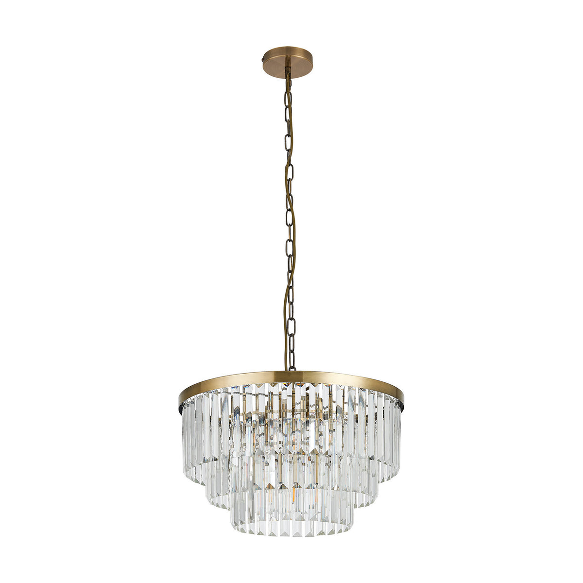 Cosette 5 Light E14 Semi Flush Ceiling Light 50cm - Antique Brass