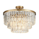Cosette 5 Light E14 Semi Flush Ceiling Light 50cm - Antique Brass