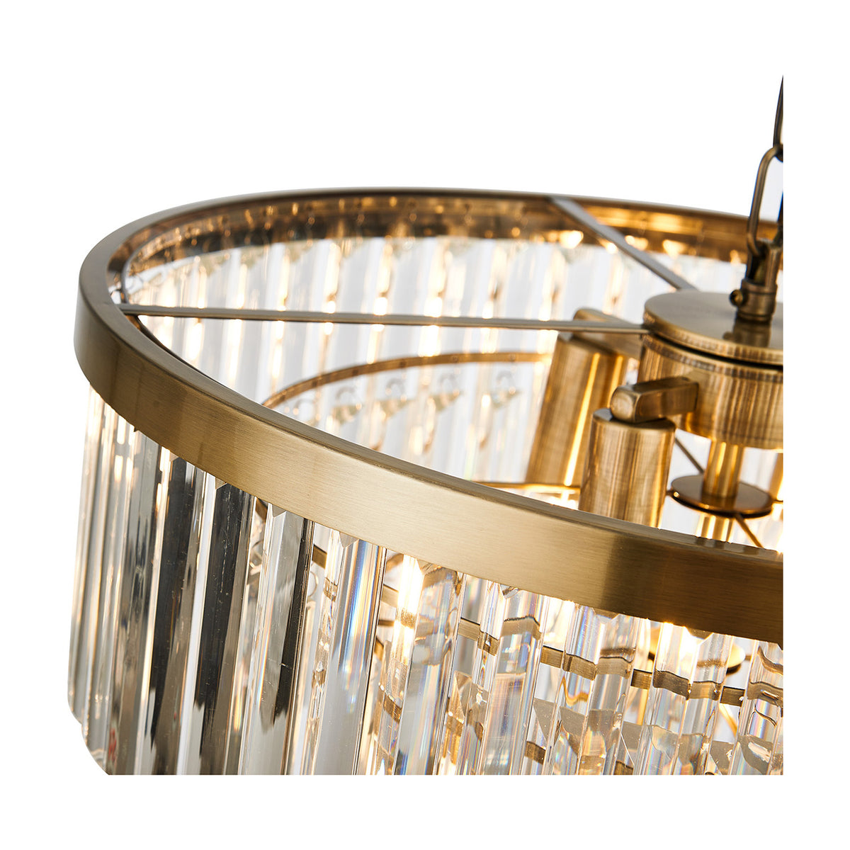 Cosette 5 Light E14 Semi Flush Ceiling Light 50cm - Antique Brass