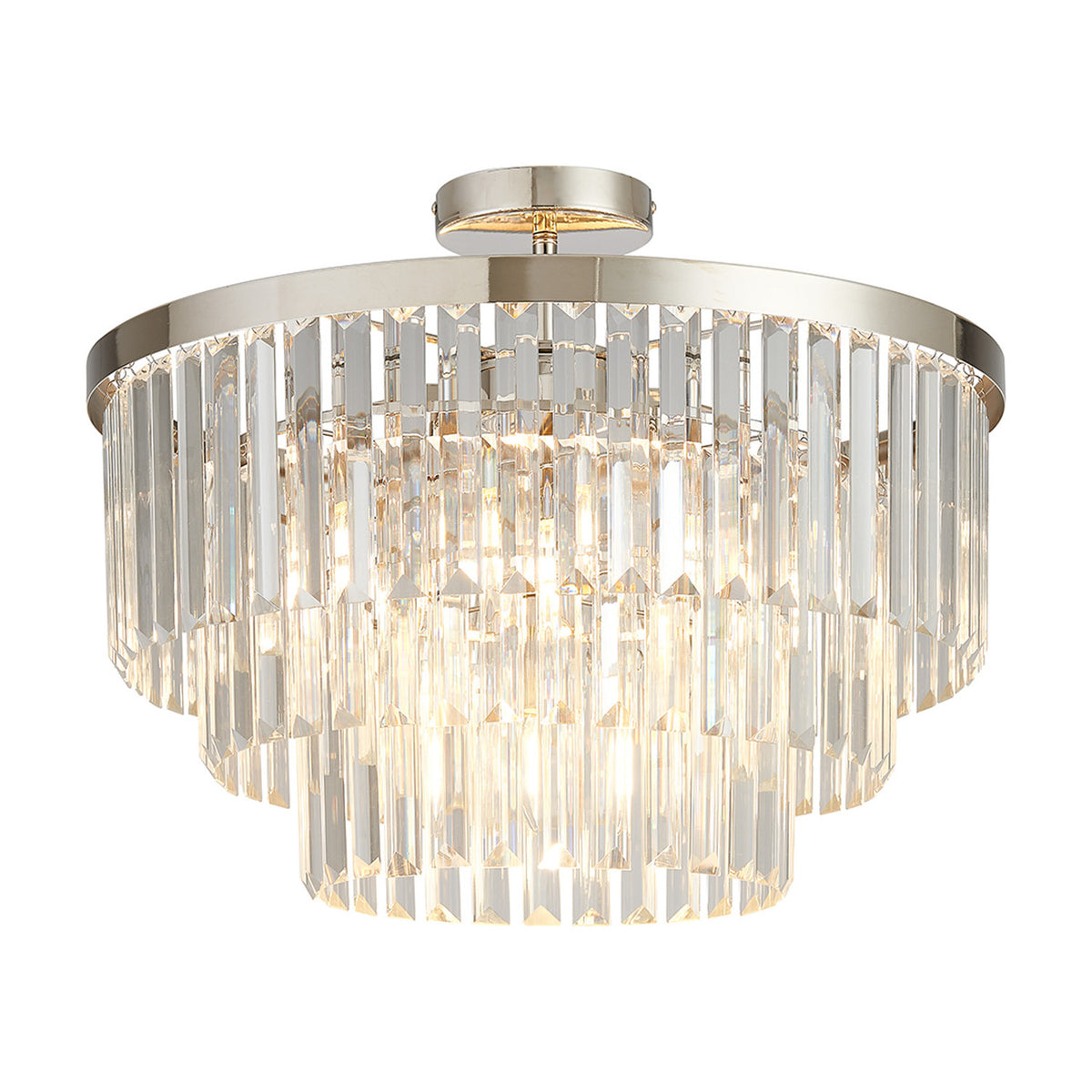 Cosette 5 Light Semi Flush Ceiling Light 50cm - Polished Nickel