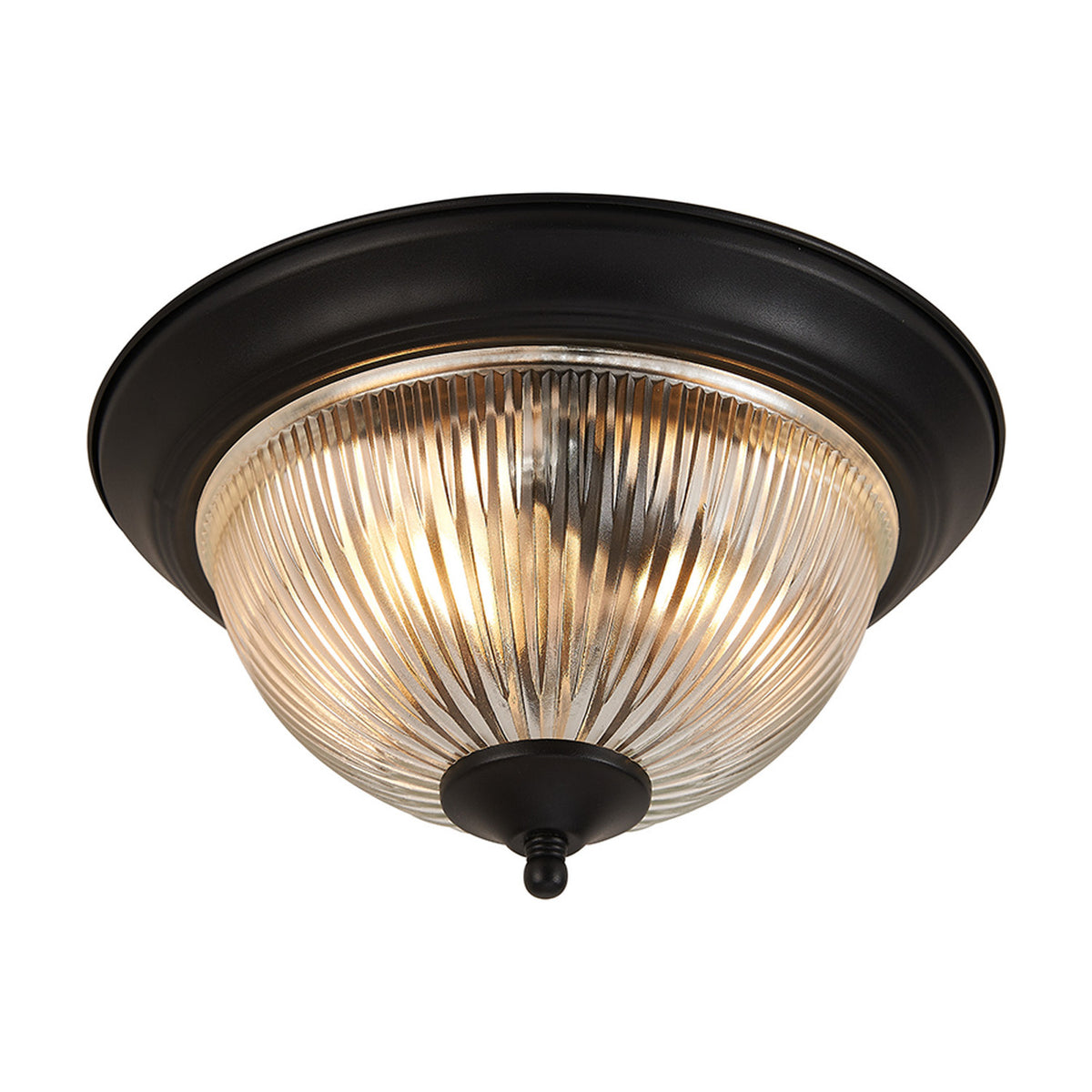 Macy 2 Light E14 Flush Ceiling Light 28.5cm - Satin Black