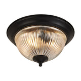 Macy 2 Light E14 Flush Ceiling Light 28.5cm - Satin Black