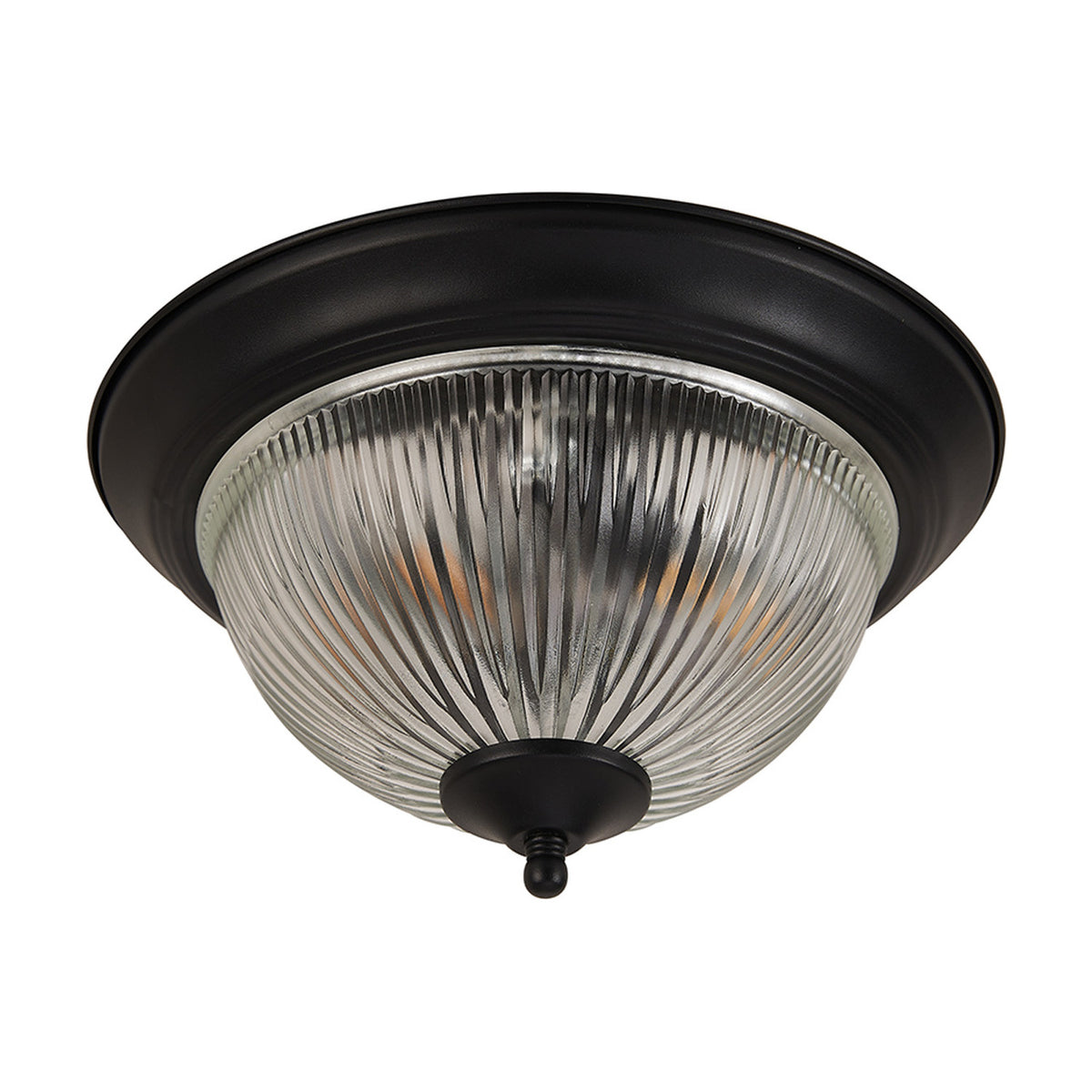 Macy 2 Light E14 Flush Ceiling Light 28.5cm - Satin Black