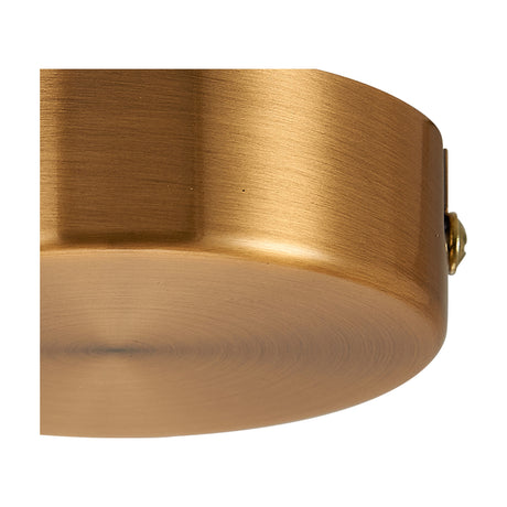 Hayes Round No-Hole Ceiling Rose 80mm in gilt bronze, close-up of the solid, unbroken disc face with brushed metal finish and visible fixing screw, shown on a plain white background.